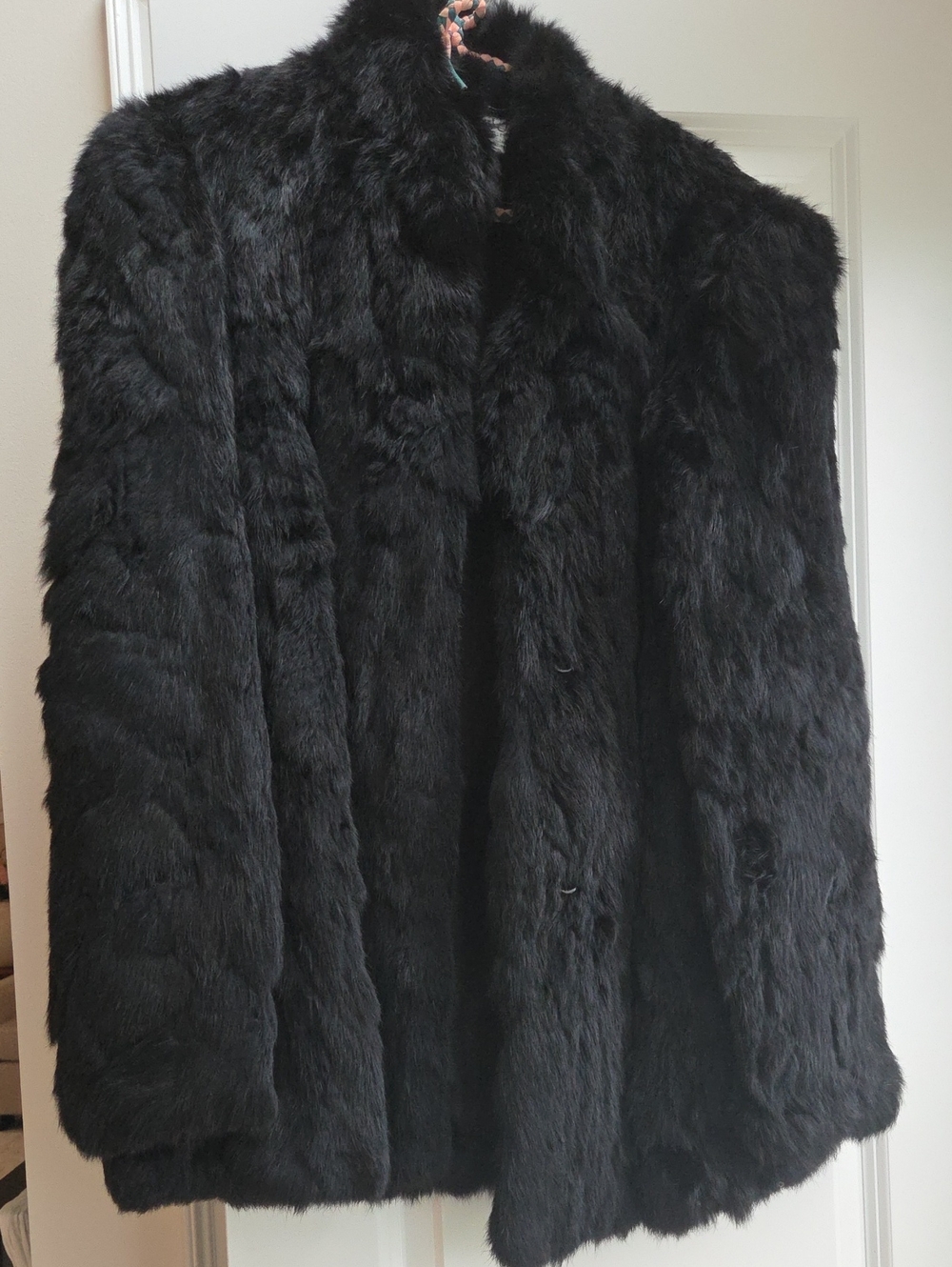 Black Rabbit Fur Coat - Women Jackets & Coats